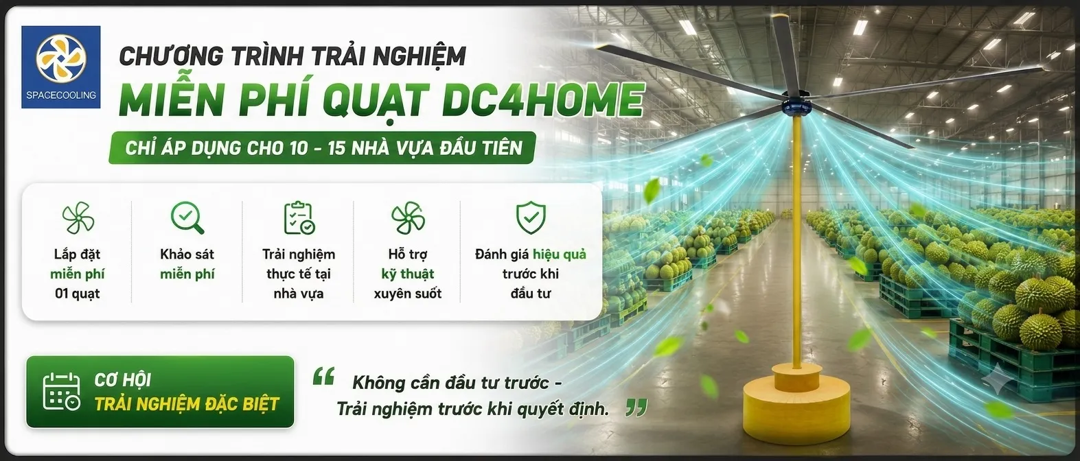 Giải pháp hoàn hảo từ quạt thổi SpaceCooling